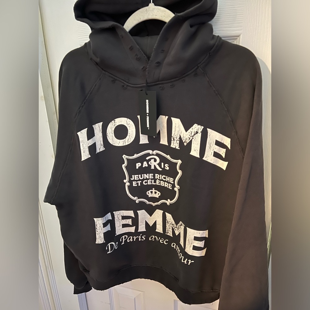 NWT: Homme Femme Distressed Hoodie - Picture 6 of 9